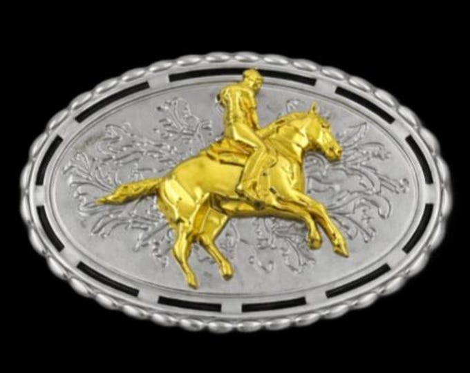 Silver Gold Horse Rodeo Rider Western Belt Buckle Cowboy Buckles