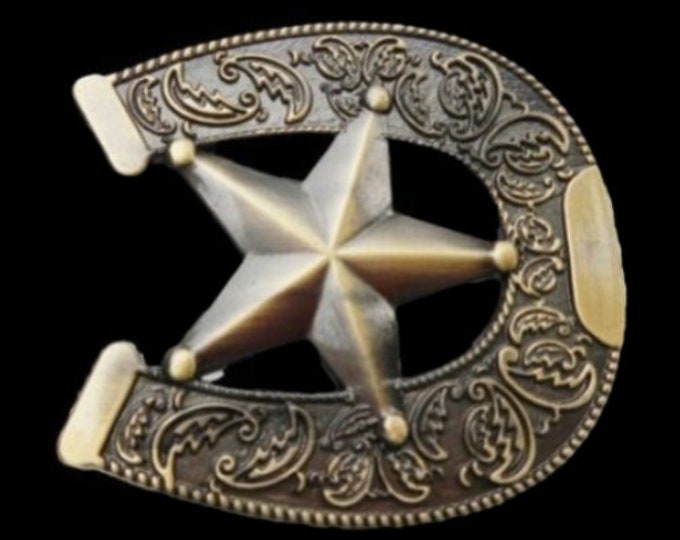 Belt Buckle Horseshoe Sheriff Star Western Horse Belts Buckles