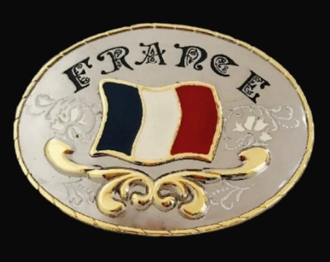 France Flag Drapeau Français Western Belt Buckle Buckles