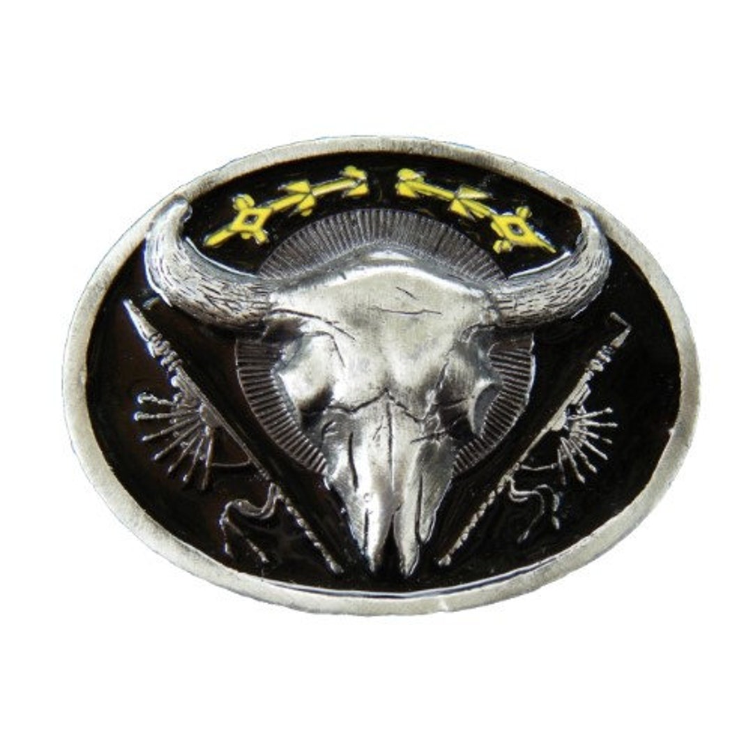 Fibbia Cintura Western Stella Incisa – Texas, Nativi Americani – Uomo, Ottone Dorato