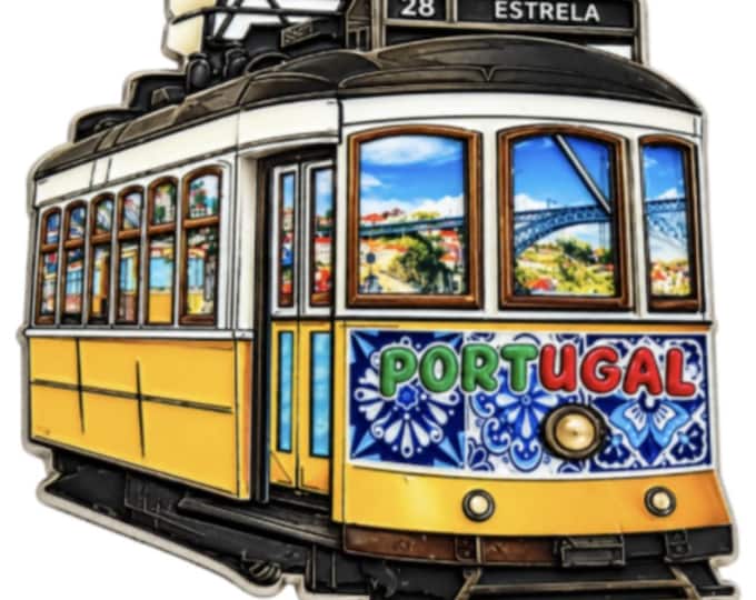 Portugal Estrella Lisbon Lisboa Yellow 28 Tram Fridge Magnet Souvenir