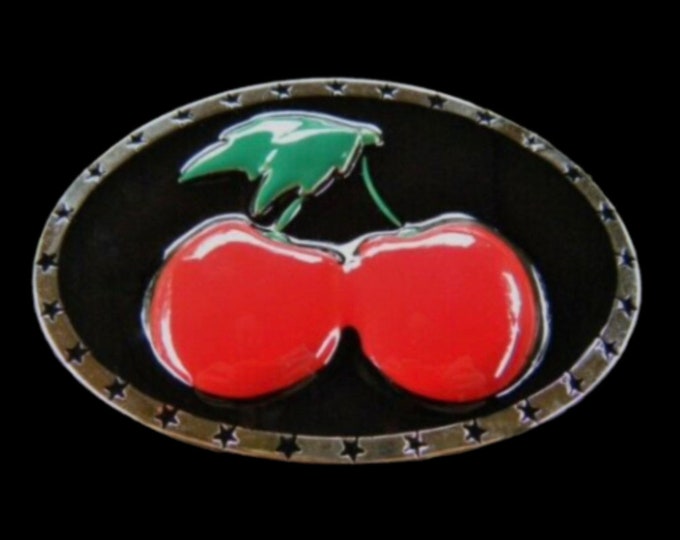 Red Cherry Cherries Belt Buckles