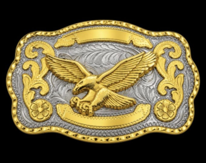 Western Floral Pattern Eagle Head Metal Belt Buckle Buckles