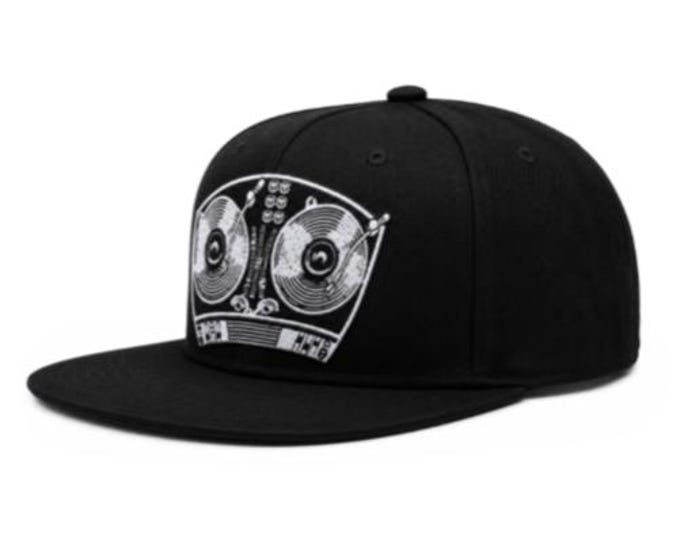 DJ Turntables Adjustable One Size Fits All Baseball Embroidered Cap Hat