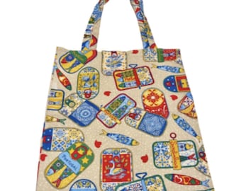 Sardinhas Sardine Portugal Portuguese Souvenir Double Sided Tote Bag 100% Cotton