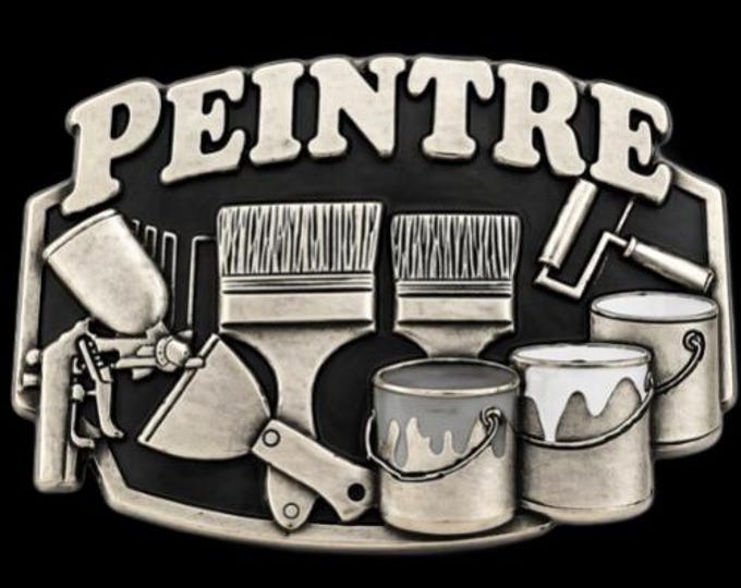 Peintre French Painter Paint Brush Painting Tools Profession Belt Buckle Buckles