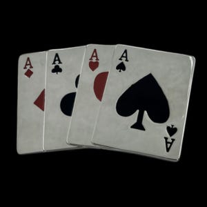 Aces Four Of A Kind Poker Hand Belt Buckle Buckles