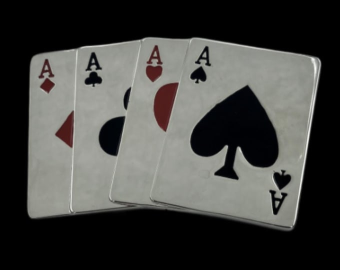 Aces Four Of A Kind Poker Hand Belt Buckle Buckles