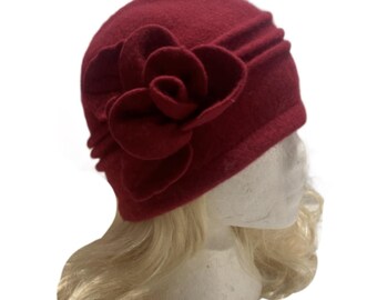 Women's Vintage Gatsby Style Wool Bucket Cloche Beanies Beret Winter Hat