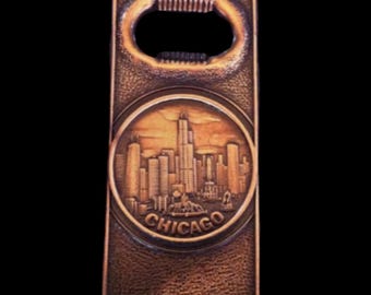 Chicago City Skyline Towers Souvenir Metal Beer Bottle Opener