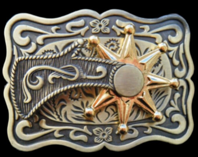 Cowboy Spurs Rodeo Rider Golden Spinning Spur Western Belt Buckle Buckles