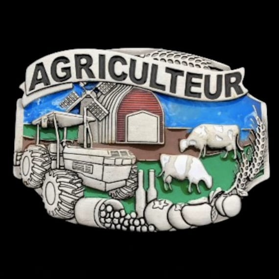Agriculteur Agriculture Farmer Farm Animals Cows Belt Buckle