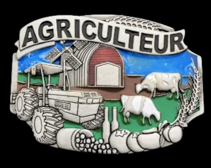 Agriculteur Agriculture Farmer Farm Animals Cows Belt Buckle