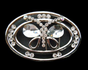 Butterfly Belt Buckle Rhinestone Glitter Stones