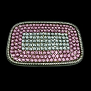 Belt Buckle Pink Rhinestones Girls Girly Pop Fun Fashion