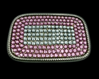 Belt Buckle Pink Rhinestones Girls Girly Pop Fun Fashion