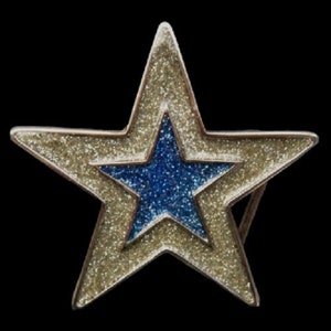 Cool Glitter 5 Point Super Star Western Belt Buckle