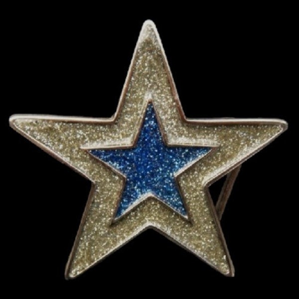 Cool Glitter 5 Point Super Star Western Belt Buckle