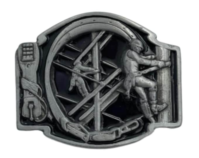 Pole Climber Telephone Line Cable Repair Guy Tool Belt Buckles Boucle Ceinture