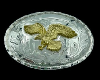 Western Flying American Bald Eagle Belt Buckle