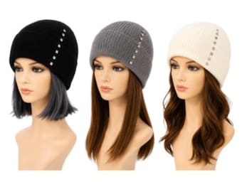 Rhinestone Women's Beanie Beret Ski Cap Winter Fashion Hat