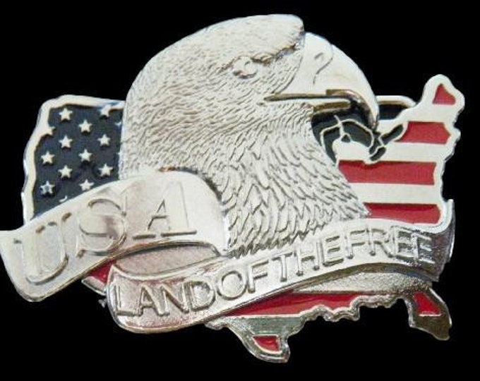 American Belt Buckle Flag Land Of The Free USA Eagle Buckles