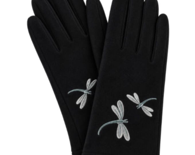 Women Winter Warm Fashion Gloves With Dragonfly