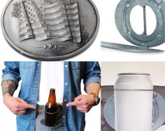 Belt Buckle American Flag Beer Can Bottle Holder Beverage Holders Belts Buckles