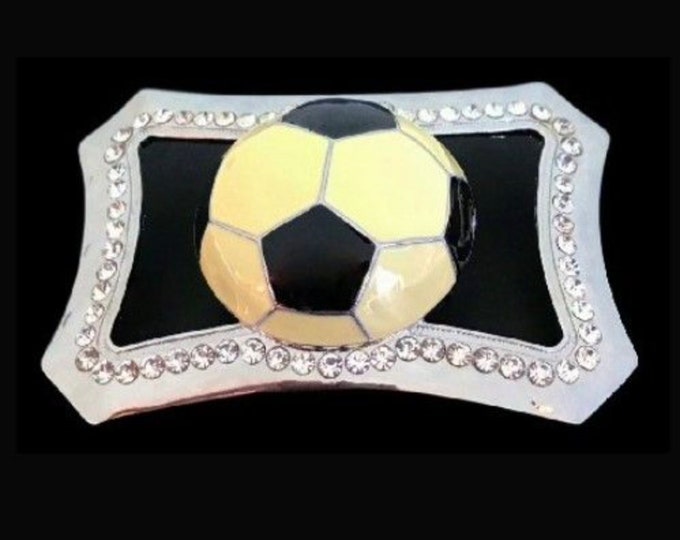 Soccer Ball Belt Buckle Rhinestones World Cup Football Sports Buckles