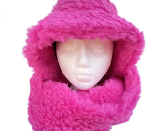Women's Winter Fashion Plush Thick Soft Hat Scarf