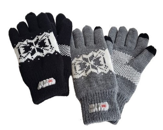 3M Thinsulate Winter Warm Knitted Thermal Fleece Gloves Lined Wooly Men's