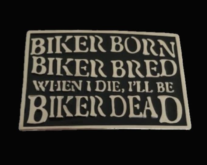 Belt Buckle Biker Born Bred Dead Motorcycle Biker's Belts Buckles