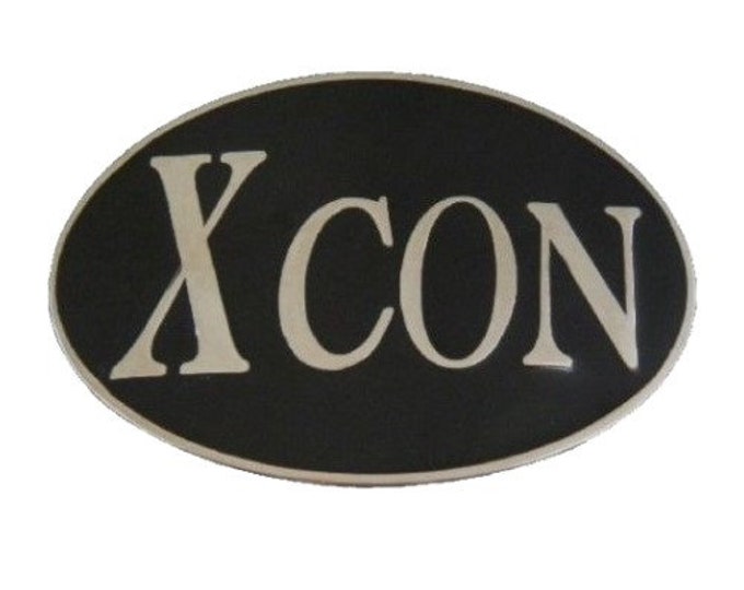 Xcon Convict Con Artist Metal Funny Bar Joke Belt Buckle