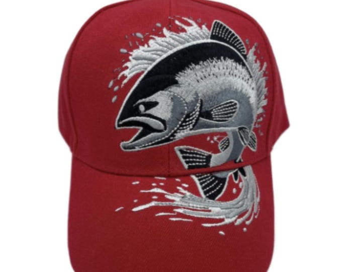 Fish Jumping Baseball Cap Men Women Classic Adjustable Fishing  Hat