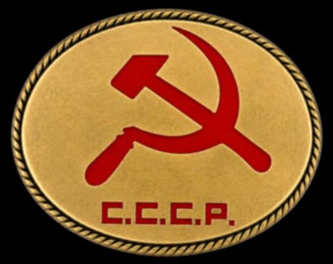 Russia USSR Russian Soviet Union CCCP Flag Belt Buckle