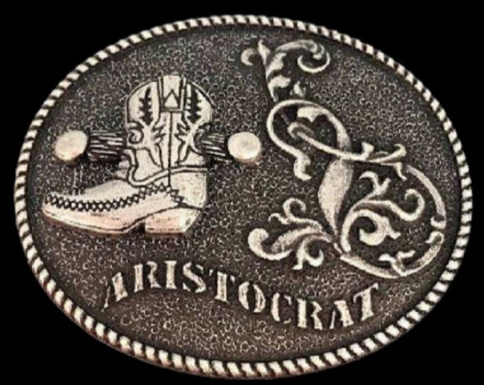 Aristocrat Cowboy Belt Buckle Western Cowboys Boots Rodeo Westerns Belts Buckles