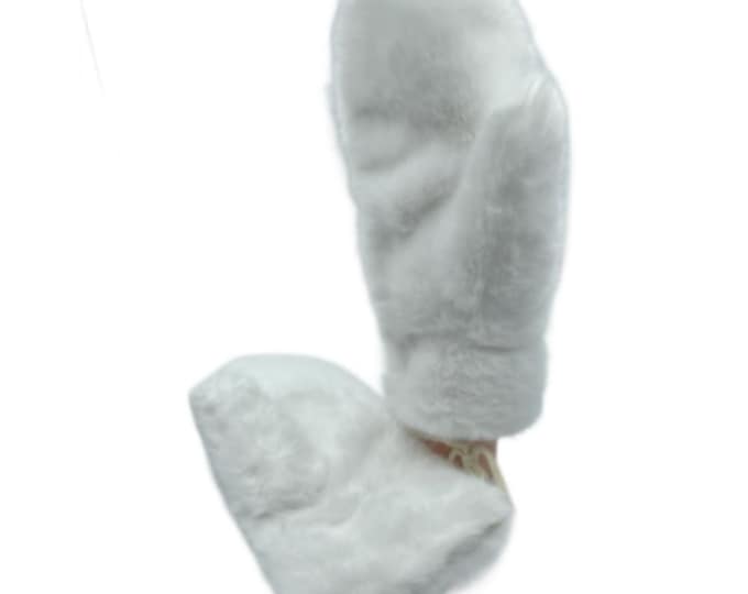 Women Soft Plush Warm Gloves Winter Fluffy Thicken Warm Mittens Faux Fur