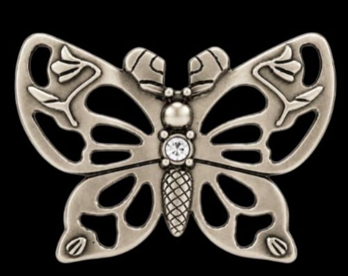 New Women Silver Metal Belt Buckle Animal Beautiful Butterfly Freedom