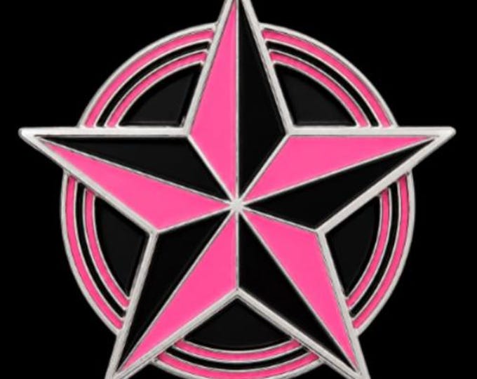 Star Belt Buckle Pentagram Pink Five-Pointed Stars Nautical Pentagon Buckles Belts