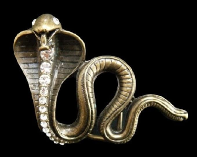 Snake Eyes Cobra Rhinestone Animal Belt Buckle