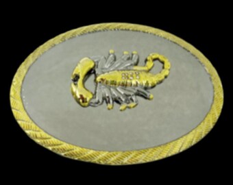 Silver Gold Scorpion Belt Buckle Western