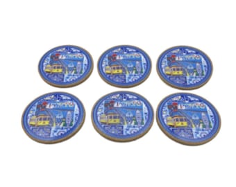 Traditional Imagery Porto Portugal Cityscape Coaster Set of 6 Piece Collection