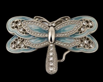 Blue Rhinestone Dragonfly Fashion Insect Belt Buckle Boucle De Ceinture