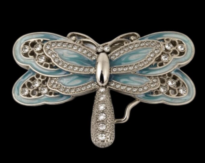 Blue Rhinestone Dragonfly Fashion Insect Belt Buckle Boucle De Ceinture