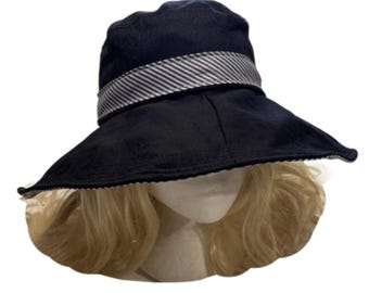 Women's Anti-UV Fashion Wide Brim Summer Beach Cotton Sun Bucket Hat