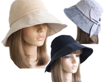 Women's Anti-UV Fashion Wide Brim Summer Beach Cotton Sun Bucket Hat
