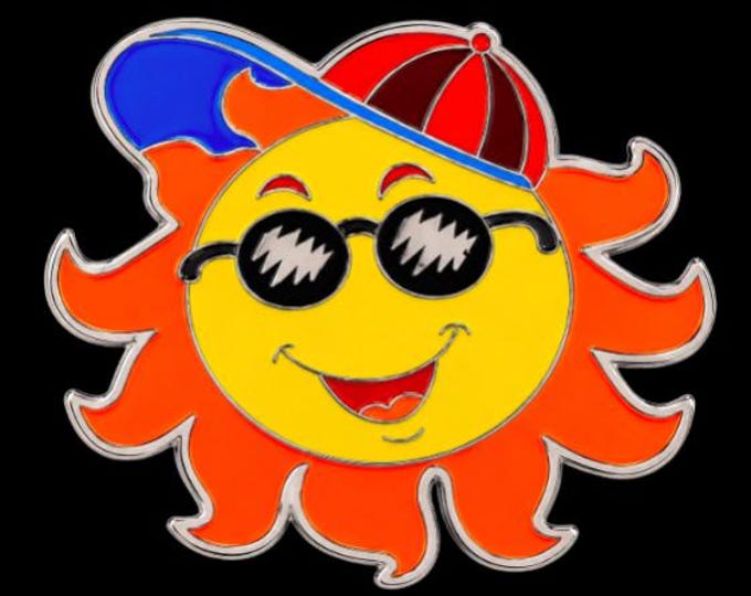 Happy Sun Face Belt Buckle Sunny Sunshine Hot Summer Fashion Visor Hat Buckles