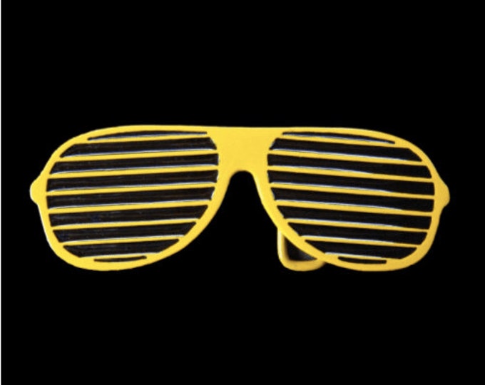 Yellow Sun Glasses Shades Shutter Cool Belt Buckle