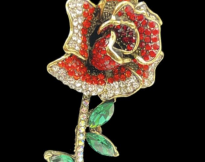 Blooming Rose Flower Fashion  Brooch Pin Women's Fashion Accessory