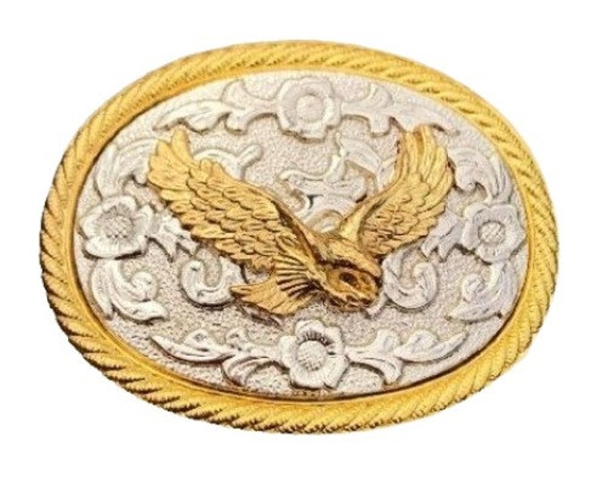 Two-toned Gold & Silver Eagle Belt Buckle Buckles